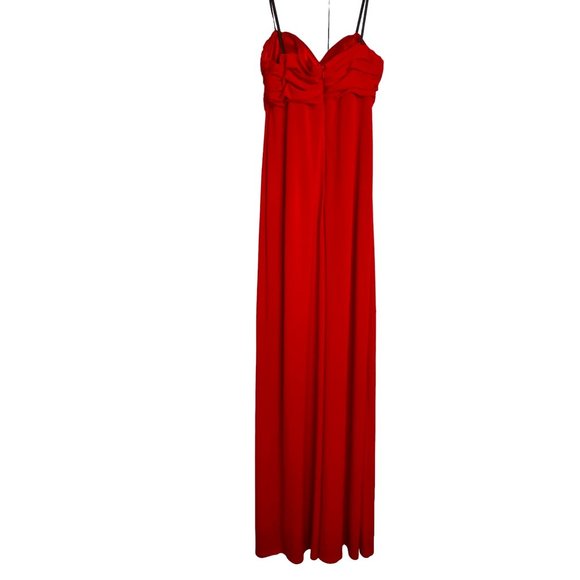 Laundry by Shelli Segal Womens Red Maxi Strapless Knit Lined Gown Size 0 - Picture 2 of 10